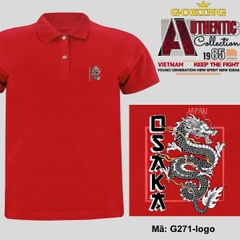 OSAKA, mã G271-logo. Áo thun polo nam nữ, form unisex. Áo phông cổ trụ Goking, vải cá sấu 3D, công nghệ chống nhăn Nhật Bản