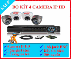 Bộ kit 4 camera BENCO IP HD