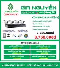 Bộ kit camera ip 2.0 Hikvision Bộ kit camera ip 2.0 Hikvision