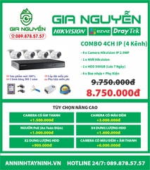 Bộ kit camera ip 2.0 Hikvision