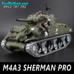 mô hình xe tăng quân sự điều khiển từ xa rc tank heng long m4a3 sherman 3898-1 phiên bản pro xích kim loại