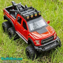 Ô Tô Mô Hình Tĩnh Xe Bán Tải Ford F-150 Beast Raptor 6X6 tỉ lệ 1:28 Vỏ Kim Loại.