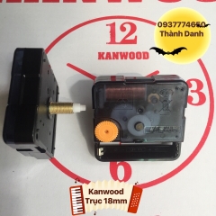 Máy đồng hồ treo tường kim trôi  Kanwood trục 18mm, kim đen dài 23cm