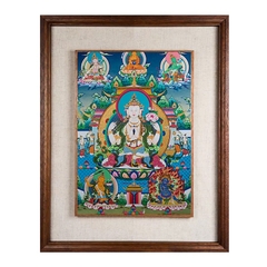 Tranh thangka Ngài Quan Âm Tứ Thủ