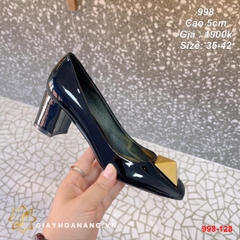 998-128 Valentino giày cao 5cm da bóng siêu cấp