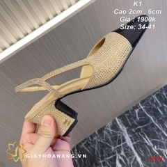K1-3 Chanel sandal cao 2cm , 6cm siêu cấp