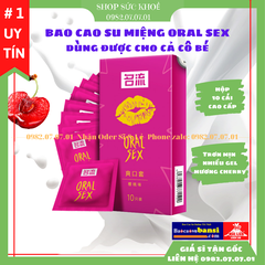 Bao Cao Su Quan Hệ Miệng Oral Sex Hộp 10 Cái, Siêu Trơn Mịn Mùi Hương Cherry, Vệ Sinh, An Toàn Cho Quan Hệ Miệng