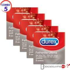 Bao Cao Su Durex Fetherlite Ultima ( Combo 5 hộp x 3 cái )