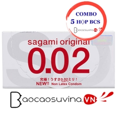 Bao cao su Sagami siêu mỏng 002 ( Combo 5 hộp x 2 cái )