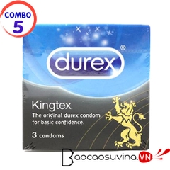 Bao cao su Durex KingTex ( Combo 5 hộp x 3 cái )