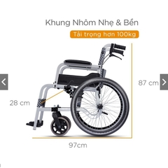 Xe lăn KARMA Soma 105 khung nhôm, nhẹ và chắc chắn