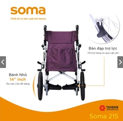 Xe lăn KARMA Soma 215 nhỏ gọn, tựa chân xoay hai bên