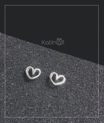 Bông tai bạc hình vẽ trái tim