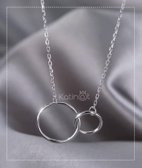 Dây chuyền bạc kèm mặt nối liền 2 vòng tròn