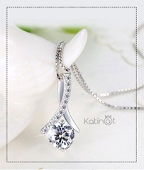 Dây chuyền bạc giọt sương tinh thể đá
