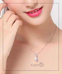 Dây chuyền bạc giọt sương tinh thể đá