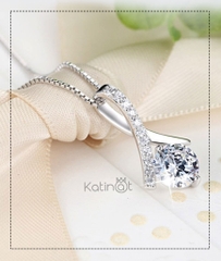 Dây chuyền bạc giọt sương tinh thể đá