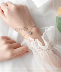 Lắc tay bạc treo mèo ú và thỏi vàng