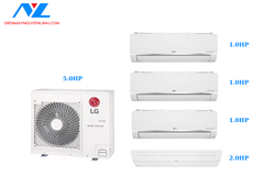 Combo Multi LG Inverter 3 dàn lạnh & cassette 5 HP A5UQ48GFA