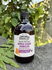 Giấm táo mật ong Manuka hiệu Barnes Naturals (có giấm cái) Organic Apple Cider Vinegar (with mother) & Manuka Honey
