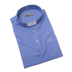 Áo Thun Cổ Côn Linh Mục Ngắn Tay Xanh Dương Cao Cấp