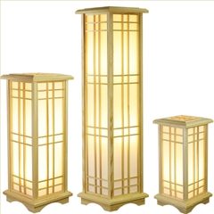 Trụ đèn đứng khung gỗ phong cách Nhật cao 45cm