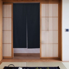 Màn rèm noren vải bố đen 85x150