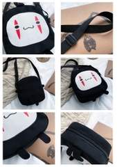 Túi đeo Vô Diện hoạ tiết Nhật xinh xắn vải bố in hình