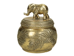 KERSTEN Hộp trang trí Elephant Polyresin Gold 11.5x11.5x13cm XET-4698
