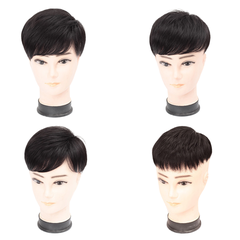 Tóc Giả Nam Che Hói - Kiểu Basic Mái Xéo Bằng Tóc Thật | Wina