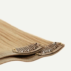 Tóc Kẹp Phím Bằng Tóc Thật - Combo 4 Tóc Kẹp Nâu Vàng Sáng