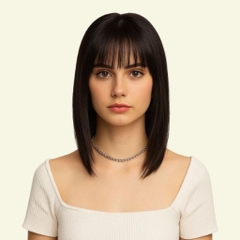 Tóc Giả Che Hói Nữ - Mái Thưa Siêu Da 3D Dài 35cm | Wina