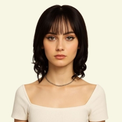 Tóc Giả Che Hói Nữ - Mái Thưa Siêu Da 3D Xoăn Lọn Dài 35cm | Wina