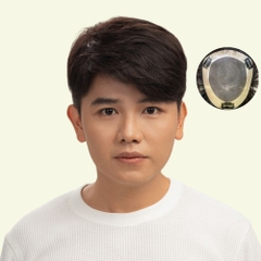 Tóc Giả Nam Che Phủ Đỉnh - Basic Hai Mái Rủ Nâu Đen