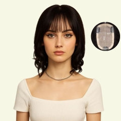 Tóc Giả Che Hói Nữ - Mái Thưa Siêu Da 3D Xoăn Lọn Dài 35cm | Wina