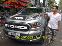 ỐP TRANG TRÍ NẮP CAPÔ FORD RANGER 2019 | MẪU BLACK RHINO