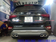 Độ pô thể thao cho Hyundai Santafe 2018 | Kiểu đôi vuông AMG