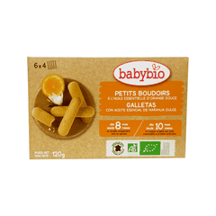 Thực phẩm bổ sung bánh quy ăn dặm hữu cơ cho bé mới mọc răng vị cam Babybio 120g (≥ 8 - 10 tháng)