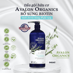 Dầu gội hữu cơ Avalon Organics bổ sung Biotin dành cho tóc mỏng, dễ gãy rụng 946ml
