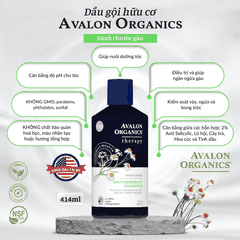 Dầu gội hữu cơ Avalon Organics dành cho tóc gàu 414ml