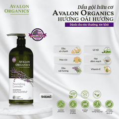 Dầu gội hữu cơ Avalon Organics hương oải hương dành cho tóc thường, tóc khô 946ml