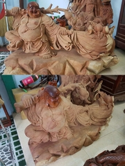Di Lặc kéo bao vác đào tiên 90x60x35