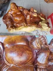 Di Lặc nhị phúc, thiềm thừ nu hương 75x40x40