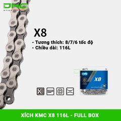 Xích xe đạp KMC X8 116L Fullbox