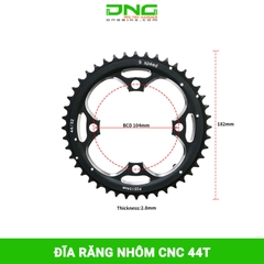 Đĩa răng nhôm xe đạp CNC 44T