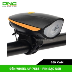 Đèn pha xe đạp pin sạc có còi WHEEL UP 7588