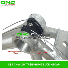 Kẹp chia dây trên khung sườn xe đạp