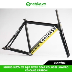 Khung sườn xe đạp Fixed Gear COLOSSI LOWPRO có càng carbon( đủ chén cổ+ cọc yên)