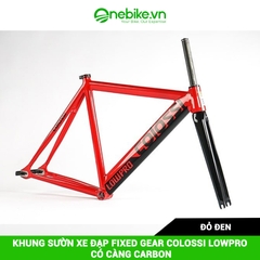 Khung sườn xe đạp Fixed Gear COLOSSI LOWPRO có càng carbon( đủ chén cổ+ cọc yên)