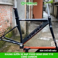 Khung sườn xe đạp Fixed Gear GRAY F15 càng Carbon